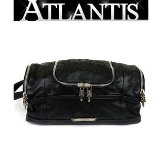 クロムハーツ(Chrome Hearts)のCHROME HEARTS 銀座店 クロムハーツ インボイス付き 3セメンタリー トイレタリー ダッフル クラッチバッグ レザー SV925 黒 95013(トートバッグ)