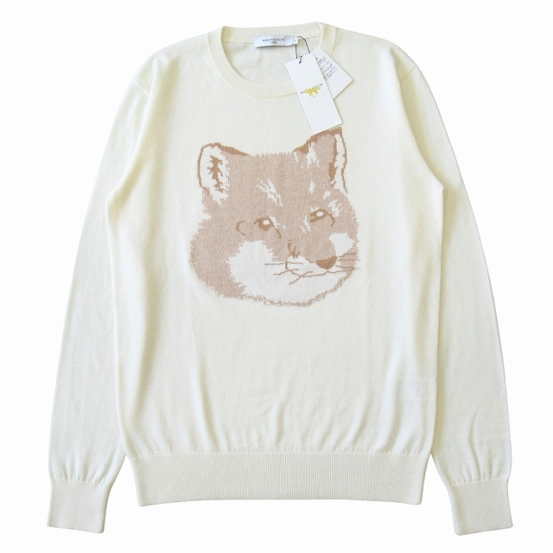 MAISON KITSUNE'(メゾンキツネ)の未使用 メゾンキツネ ビッグフォックスヘッド ロゴ ニット セーター サイズM メンズのトップス(ニット/セーター)の商品写真