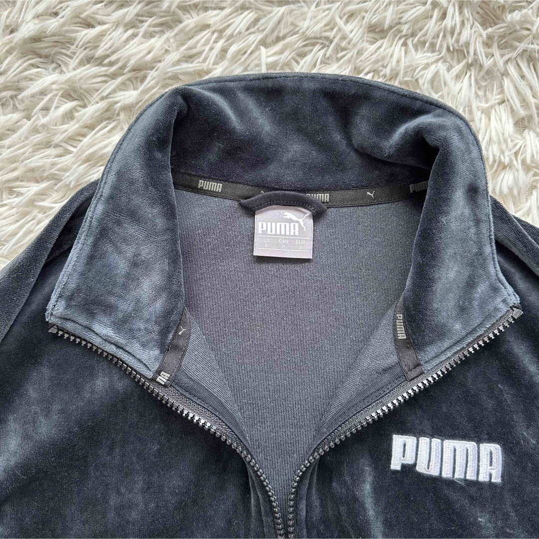 PUMA(プーマ)の【PUMA】プーマ S トラックジャケット ベロア ジャージ 刺繍 ブラック メンズのトップス(ジャージ)の商品写真