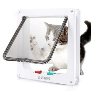 猫用 ペットドア 扉 猫ドア 猫扉 引き戸用 後付け ホワイト G584(猫)