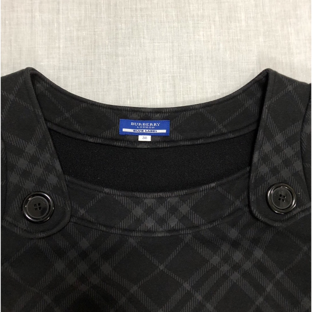 BURBERRY BLUE LABEL(バーバリーブルーレーベル)の良品　バーバリーブルーレーベル　ノバチェック　半袖ワンピース　チュニック三陽商会 レディースのワンピース(ロングワンピース/マキシワンピース)の商品写真