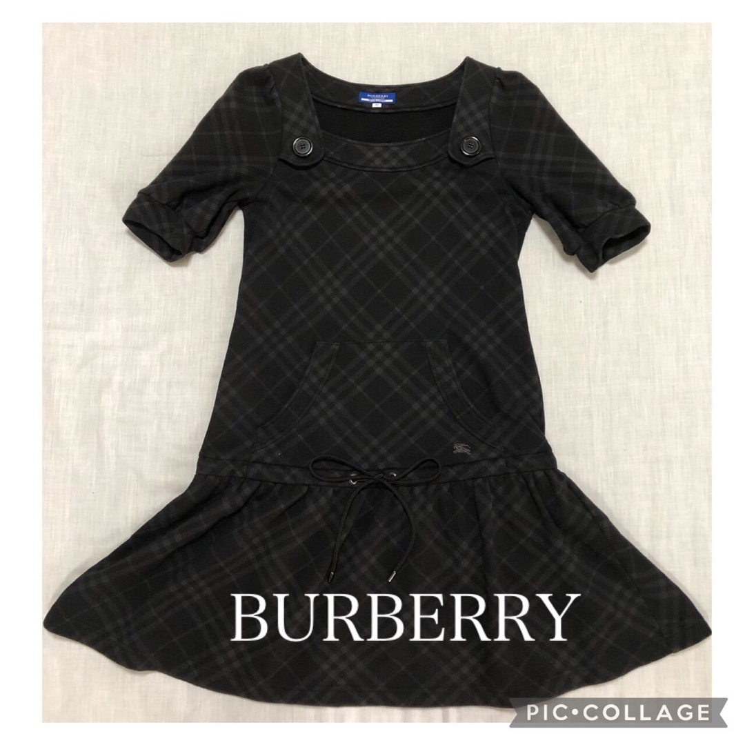 BURBERRY BLUE LABEL(バーバリーブルーレーベル)の良品　バーバリーブルーレーベル　ノバチェック　半袖ワンピース　チュニック三陽商会 レディースのワンピース(ロングワンピース/マキシワンピース)の商品写真