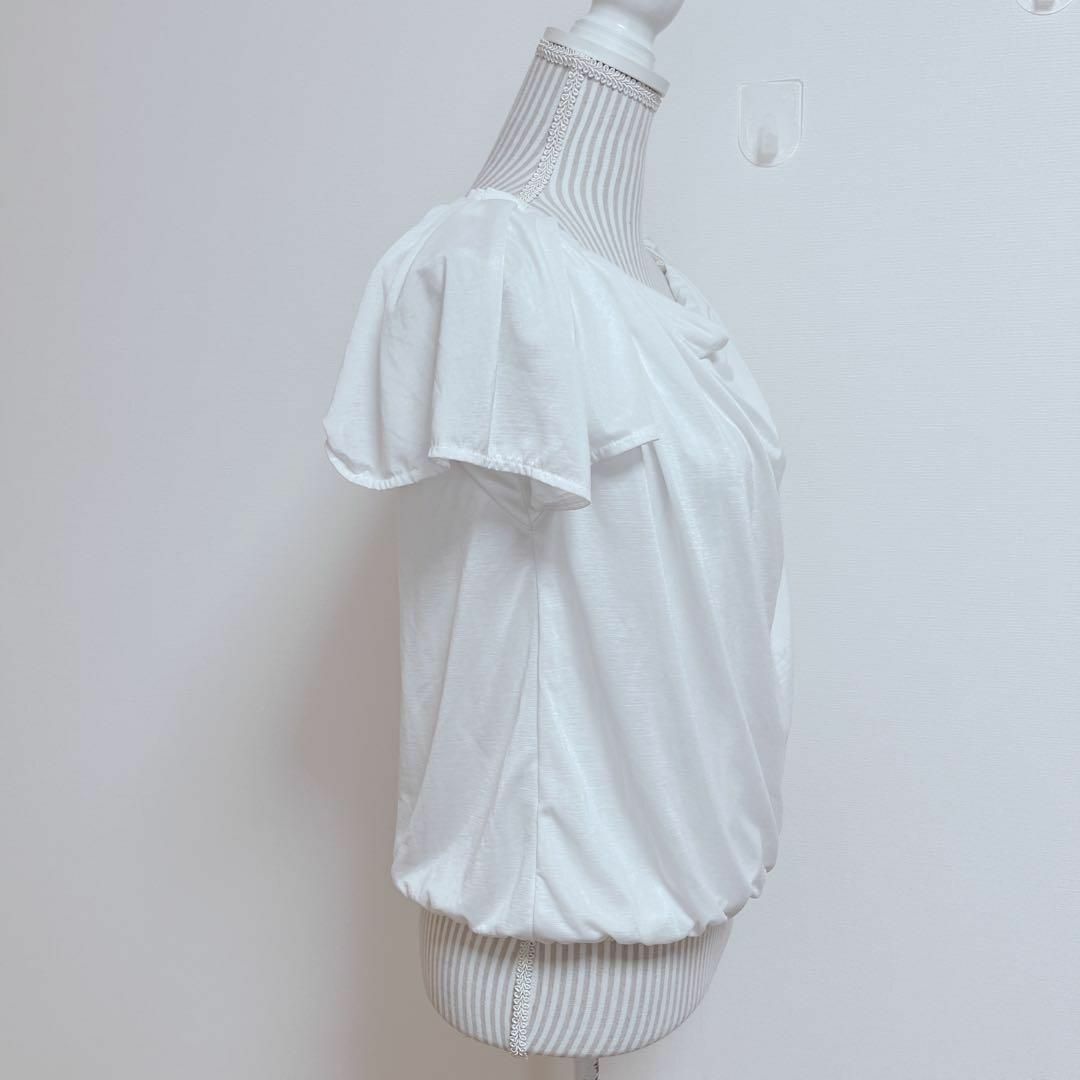 UNTITLED(アンタイトル)のアンタイトル　シフォンタックTシャツ　カットソー 日本製【2】スーツ　仕事　営業 レディースのトップス(Tシャツ(半袖/袖なし))の商品写真