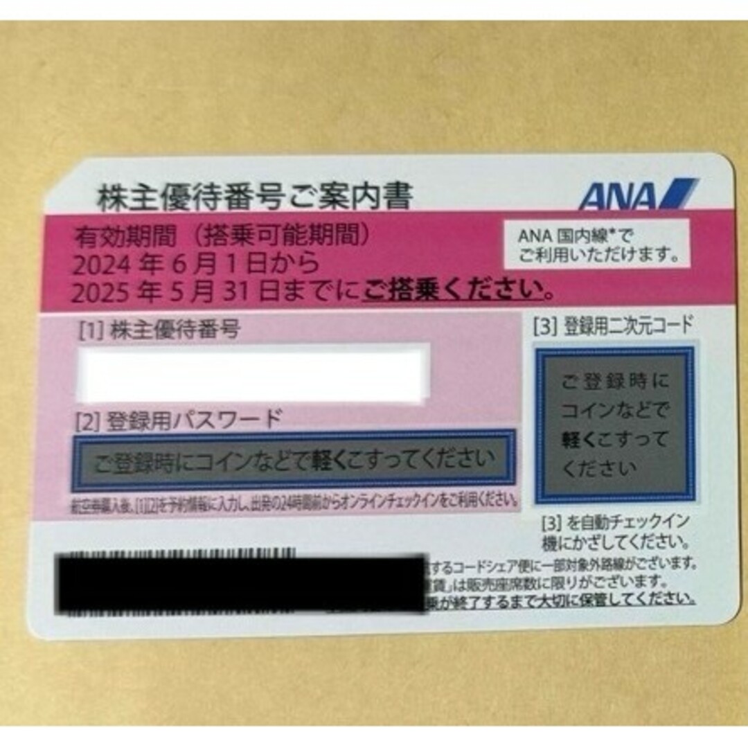 ANA 株主優待券1枚 チケットの乗車券/交通券(航空券)の商品写真