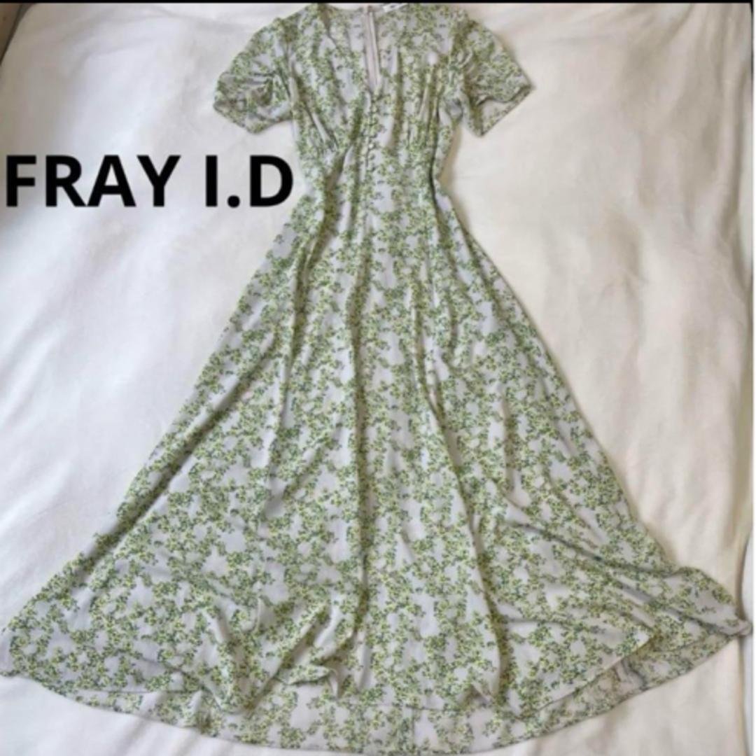 FRAY I.D(フレイアイディー)のフレイアイディー　パフスリーブフラワーワンピース レディースのワンピース(ロングワンピース/マキシワンピース)の商品写真