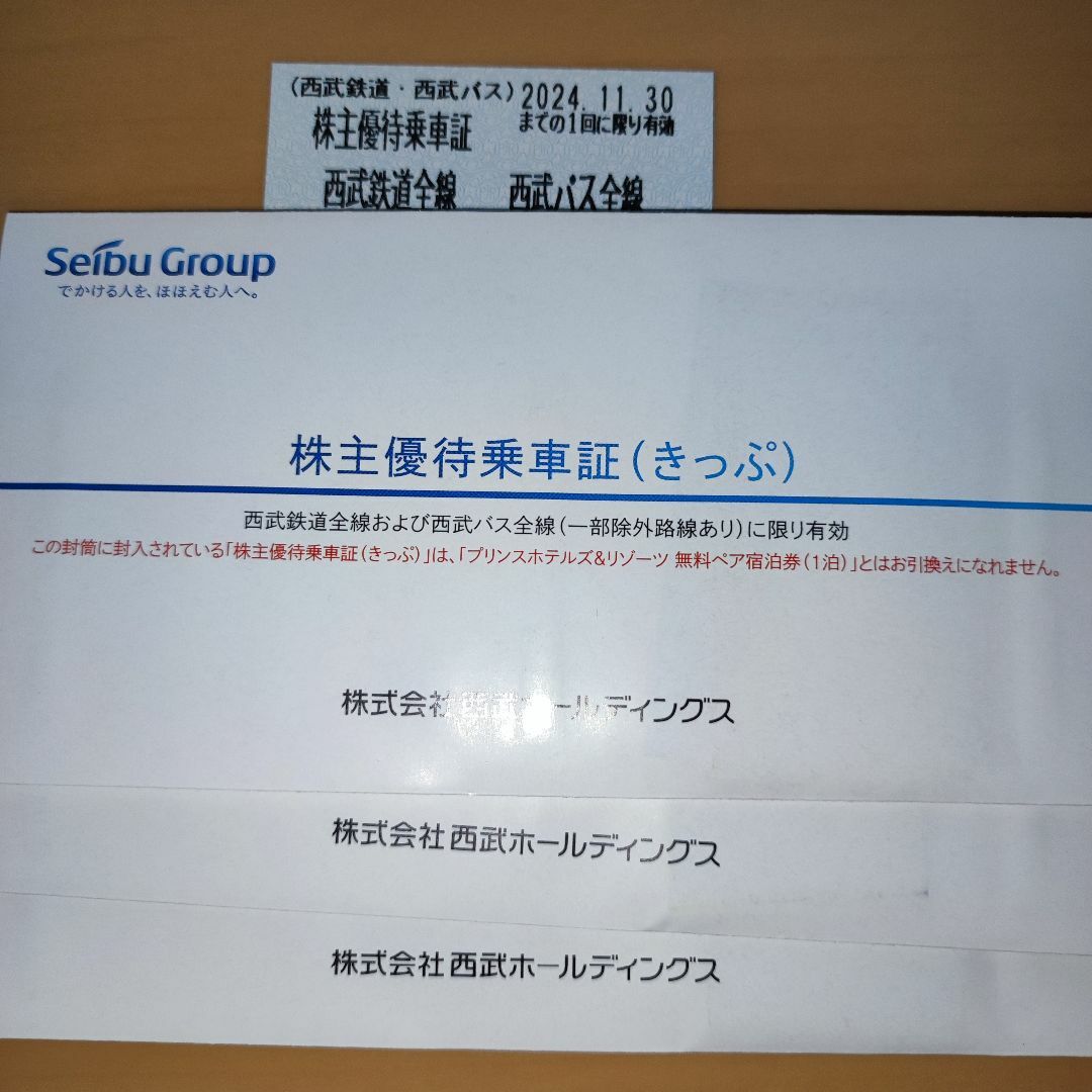 西武ホールディングス　株主優待乗車証　30枚　匿名追跡あり チケットの乗車券/交通券(その他)の商品写真