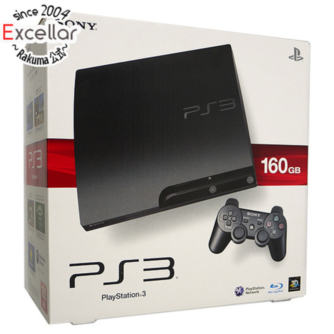 PlayStation3(プレイステーション3)のSONY　プレイステーション3 160GB ブラック CECH-3000A 元箱あり エンタメ/ホビーのゲームソフト/ゲーム機本体(家庭用ゲーム機本体)の商品写真