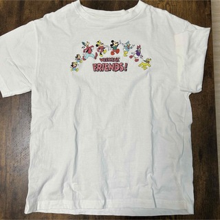 ディズニー(Disney)のディズニー　Tシャツ　レディース　フリーサイズ  白　ミッキー  ミニー　半袖(Tシャツ(半袖/袖なし))