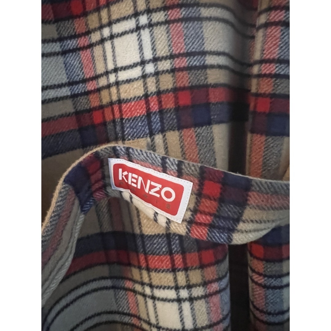 KENZO - KENZO チェック フード コート KENZO Checked hoodedの KENZO - KENZO チェック フード コート KENZO Checked hoodedの