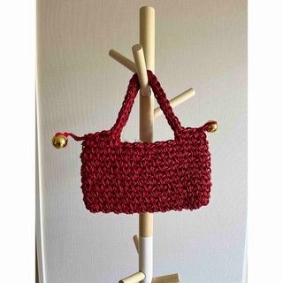 nknit  square bag レッド(ハンドバッグ)