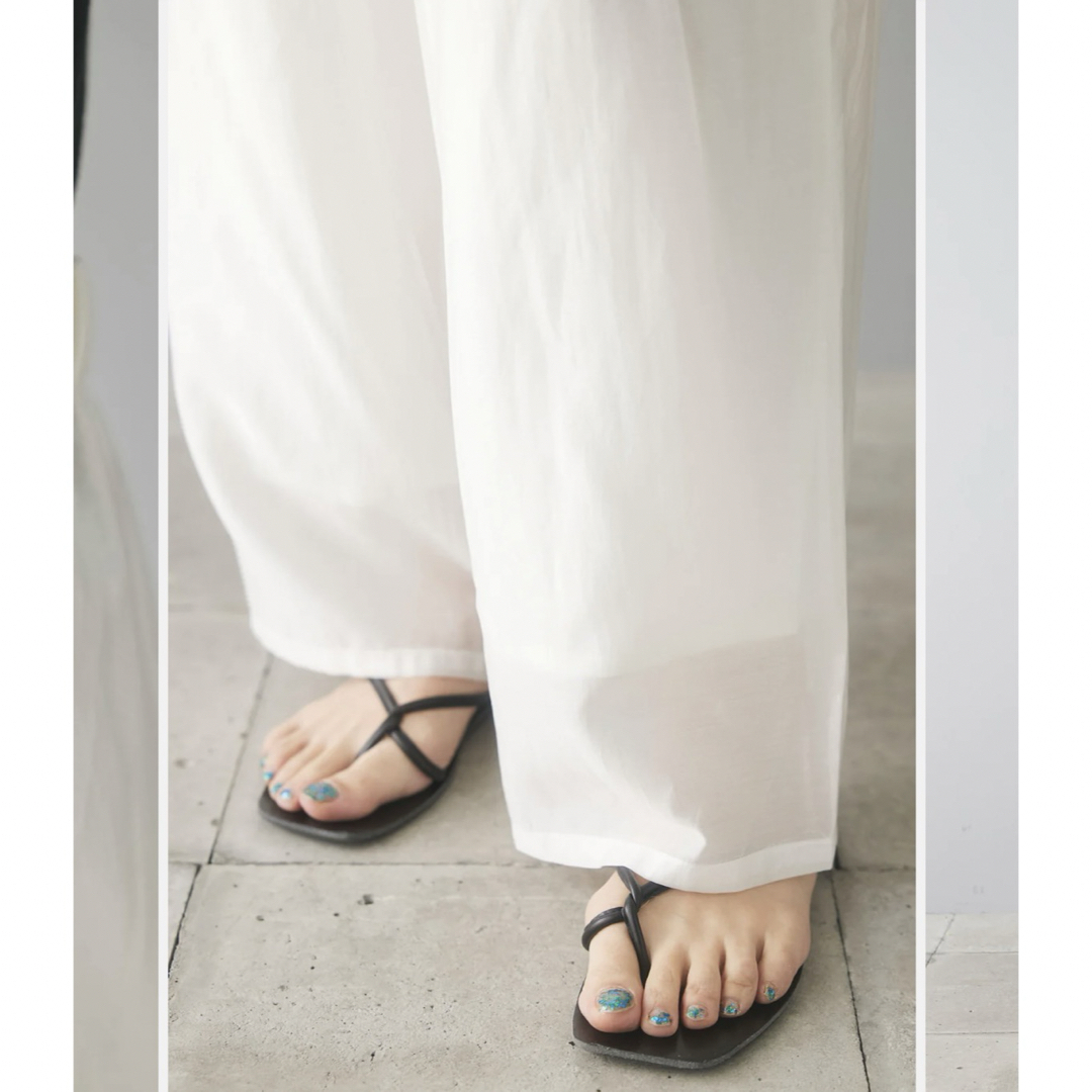 新品　Mサイズ　シアーカーブパンツ/ホワイト　esica レディースのパンツ(カジュアルパンツ)の商品写真