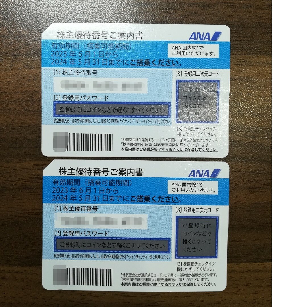 ANA(全日本空輸)(エーエヌエー(ゼンニッポンクウユ))のANA 株主優待券 2枚 チケットの優待券/割引券(その他)の商品写真
