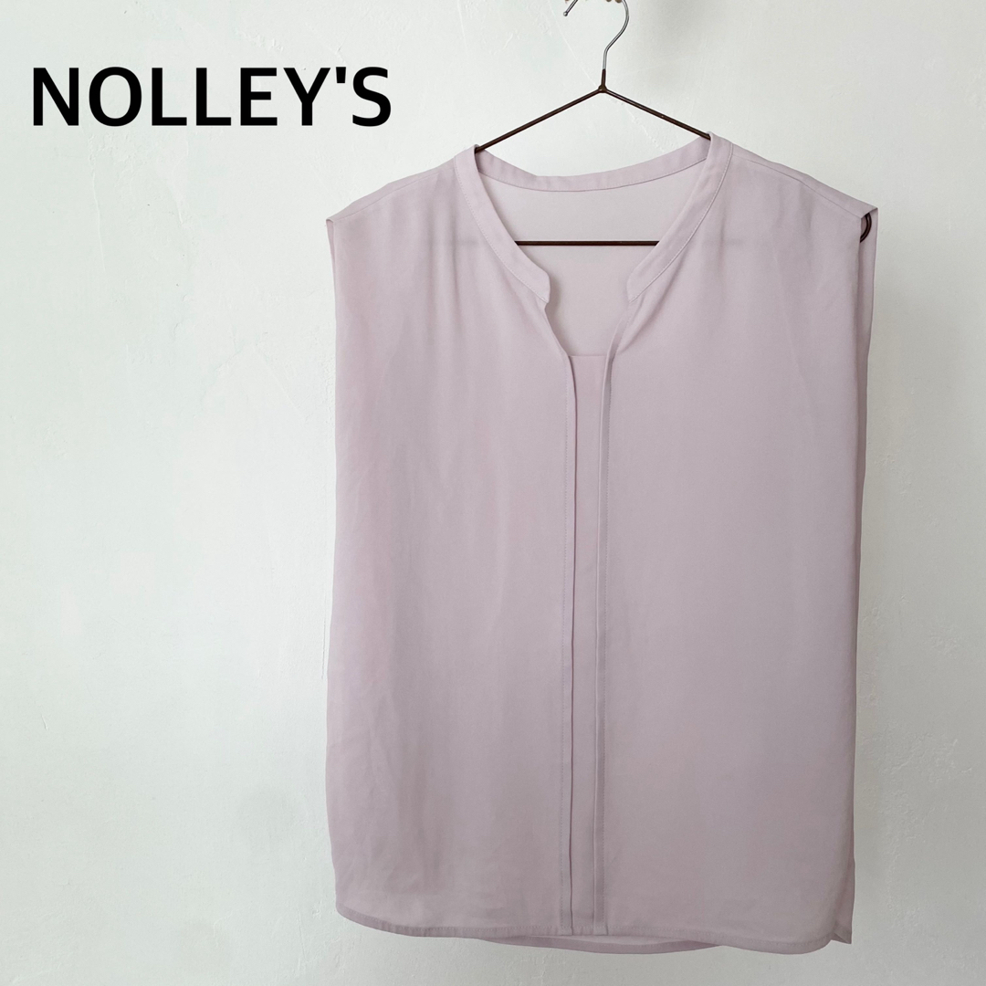 NOLLEY'S(ノーリーズ)のノーリーズ　ノースリーブ　シャツ　トップス　パープル系 レディースのトップス(シャツ/ブラウス(半袖/袖なし))の商品写真