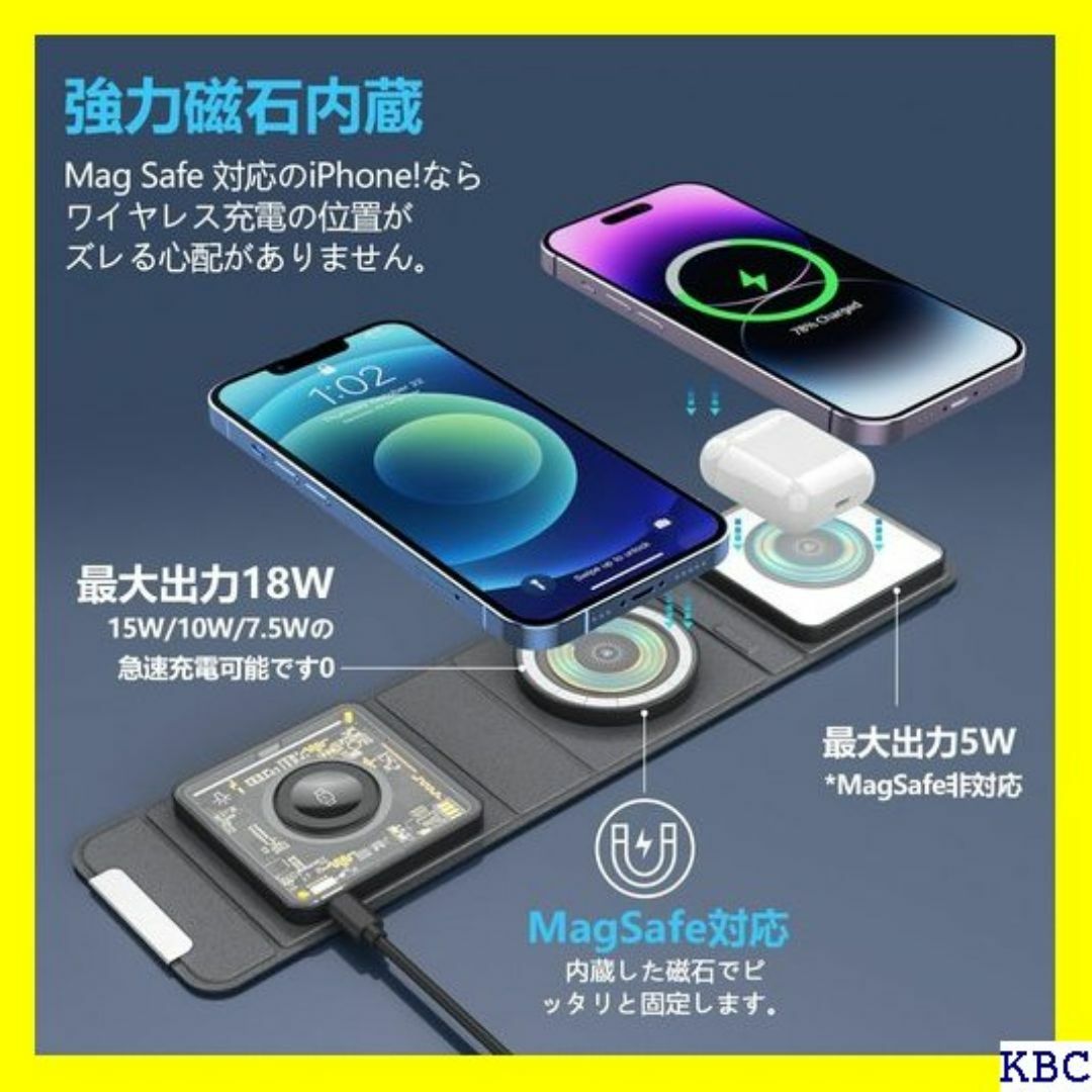 Ewinwotoko 3in1ワイヤレス充電器 - A - 用品 ブラック 72 スマホ/家電/カメラのスマホ/家電/カメラ その他(その他)の商品写真