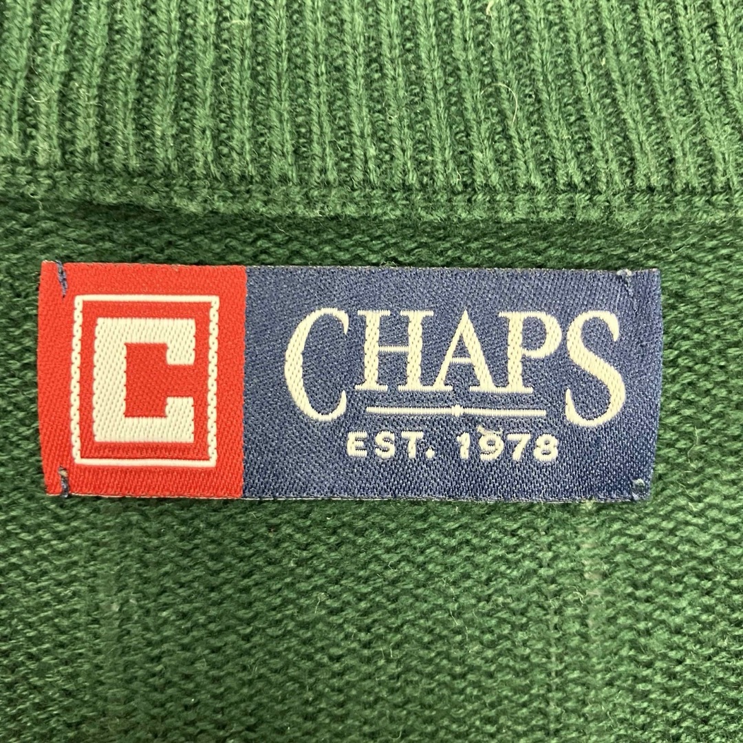 CHAPS(チャップス)のCHAPS チャップス グリーン コットン ハーフジップ ニット セーター メンズのトップス(ニット/セーター)の商品写真