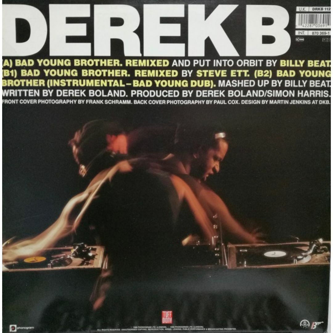 【廃盤12inch】Derek B / Bad Young Brothe エンタメ/ホビーのエンタメ その他(その他)の商品写真