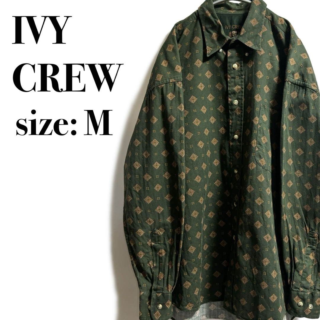 VINTAGE(ヴィンテージ)のIVY CREW 総柄シャツ アート柄 レトロ ヴィンテージ 海外古着 メンズのトップス(シャツ)の商品写真