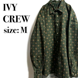 ヴィンテージ(VINTAGE)のIVY CREW 総柄シャツ アート柄 レトロ ヴィンテージ 海外古着(シャツ)