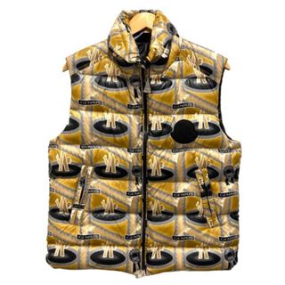 モンクレール(MONCLER)のモンクレール 20SS ダウンベスト フェザー混 ナイロン 総柄 1 ベージュ(ダウンベスト)