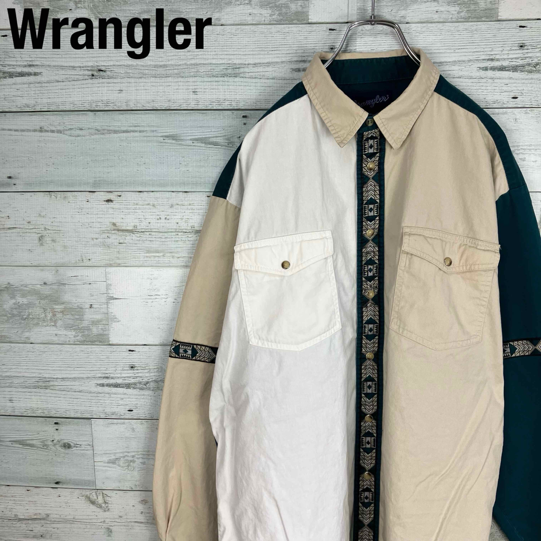 Wrangler(ラングラー)のラングラー 古着 クレイジーパターン マルチカラー 長袖 ウエスタンシャツ メンズのトップス(シャツ)の商品写真