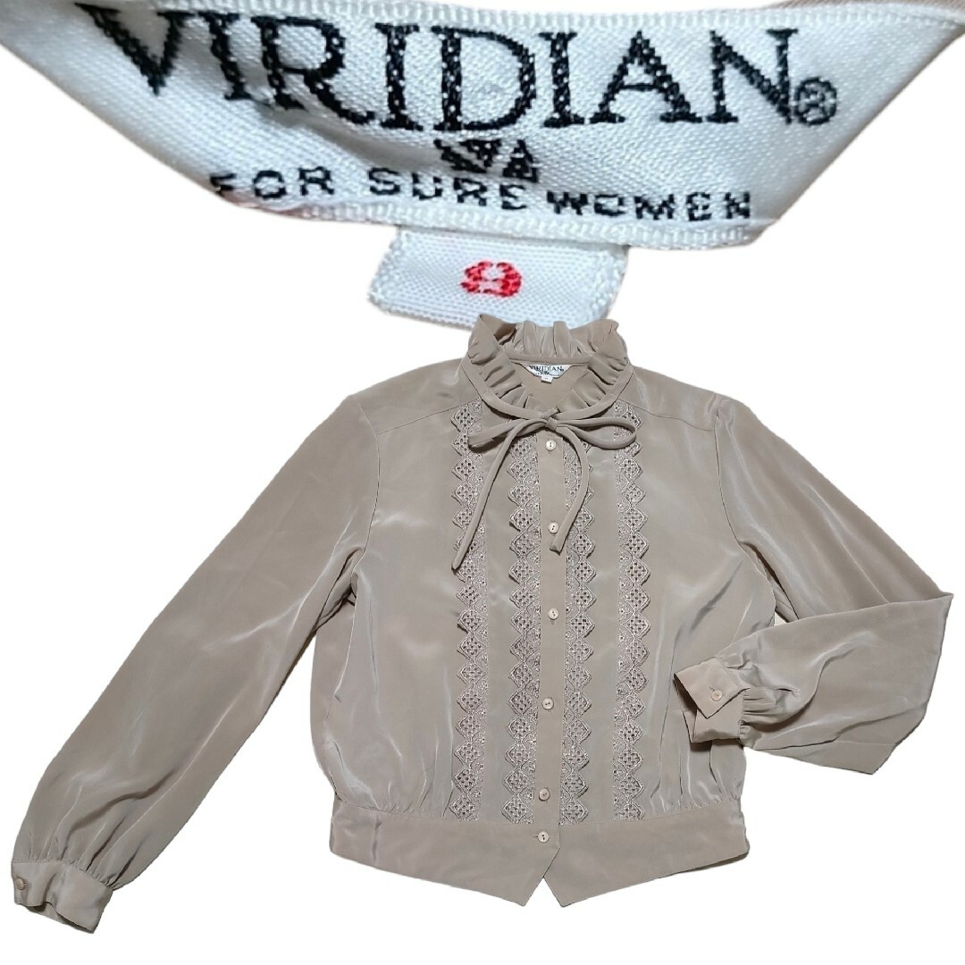 ブラウス９号Ｓサイズカフェオレ色VIRIDIAN FOR SURE WOMEN レディースのトップス(シャツ/ブラウス(長袖/七分))の商品写真