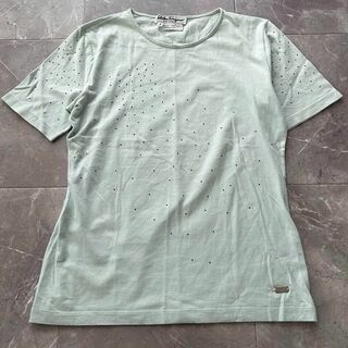 サルヴァトーレフェラガモ Tシャツ ビジュー ロゴプレート付き Sサイズ