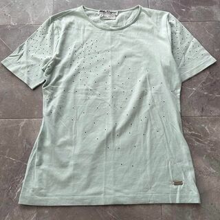 Salvatore Ferragamo - サルヴァトーレフェラガモ Tシャツ ビジュー ロゴプレート付き Sサイズ