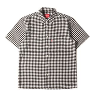 シュプリーム(Supreme)のSupreme シュプリーム シャツ サイズ:S 14SS ギンガムチェック ライトウェイト 半袖 ネルシャツ Lightweight Flannel Gingham Shirt ブラック オフホワイト トップス カジュアルシャツ【メンズ】【中古】(シャツ)