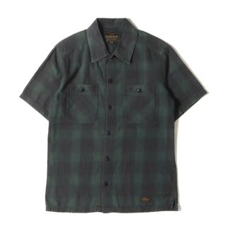 ネイバーフッド(NEIGHBORHOOD)のNEIGHBORHOOD ネイバーフッド シャツ サイズ:S 15SS オンブレチェック ワーク 半袖シャツ B&C / C-SHIRTS. SS グリーン ブラック トップス カジュアルシャツ【メンズ】【中古】(シャツ)