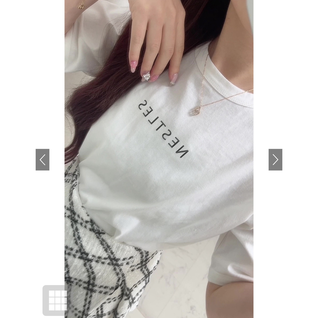 GRL(グレイル)のロゴプリントショート丈Tシャツ[sm17] レディースのトップス(Tシャツ(半袖/袖なし))の商品写真