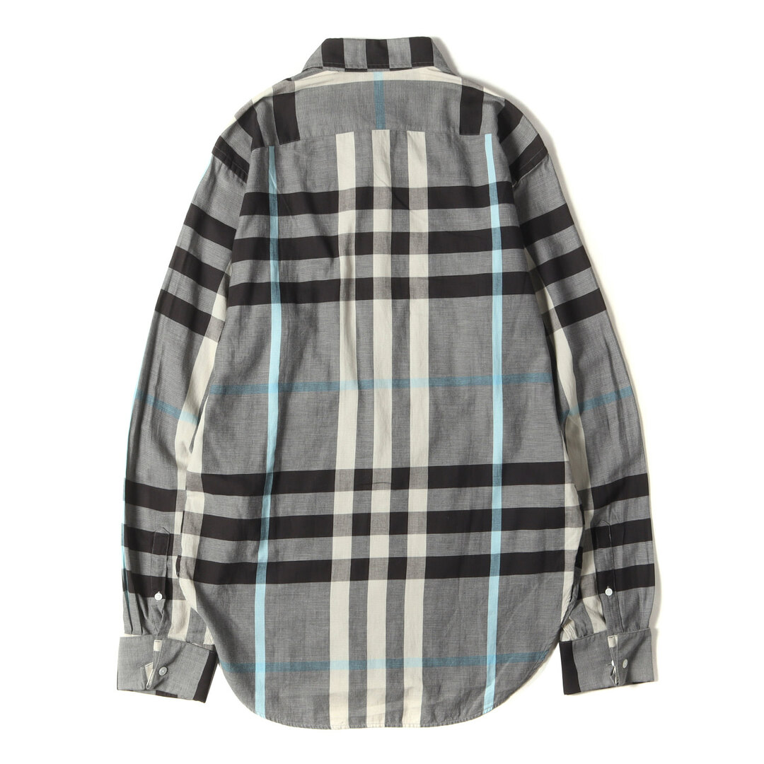 BURBERRY(バーバリー)の美品 BURBERRY バーバリー シャツ サイズ:M フロントプリーツ チェック コットンローン ドレスシャツ / 長袖 ターンナップ ダブル カフス ベージュ グレー ブルー トップス カジュアルシャツ【メンズ】【中古】 メンズのトップス(シャツ)の商品写真