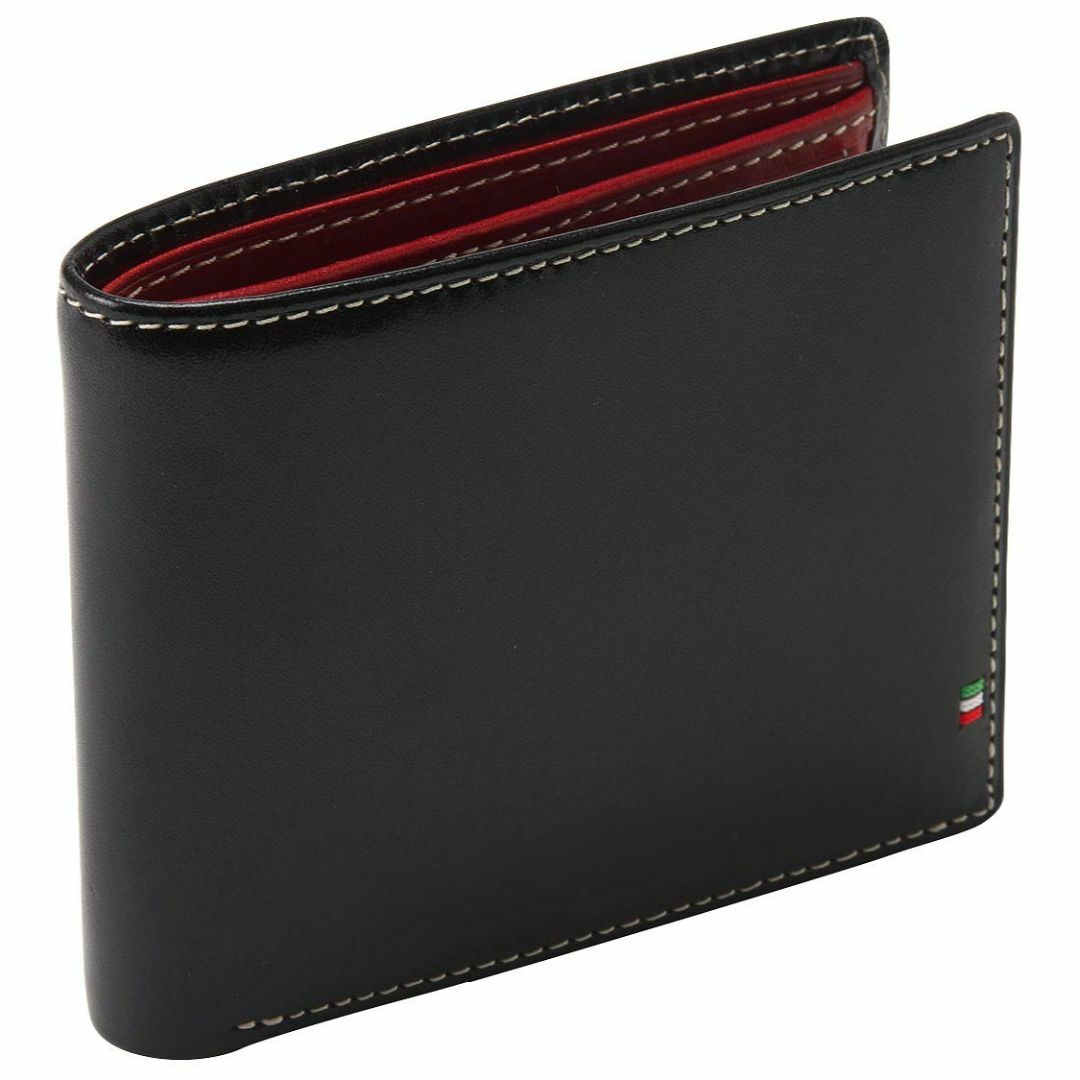 【色: ブラック/レッド】[ゴルベ] イタリアンレザースマート二つ折り財布 (ブ メンズのバッグ(その他)の商品写真