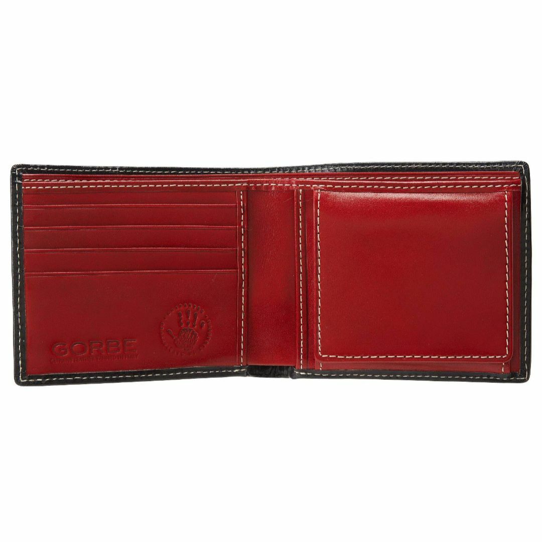 【色: ブラック/レッド】[ゴルベ] イタリアンレザースマート二つ折り財布 (ブ メンズのバッグ(その他)の商品写真