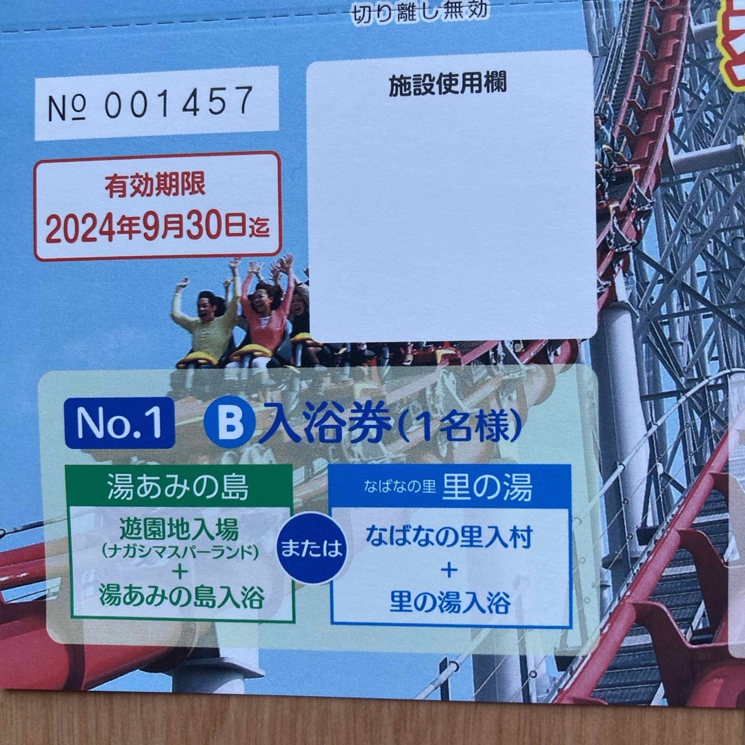 ナガシマスパーランドパスポート券1名様 チケットの施設利用券(遊園地/テーマパーク)の商品写真