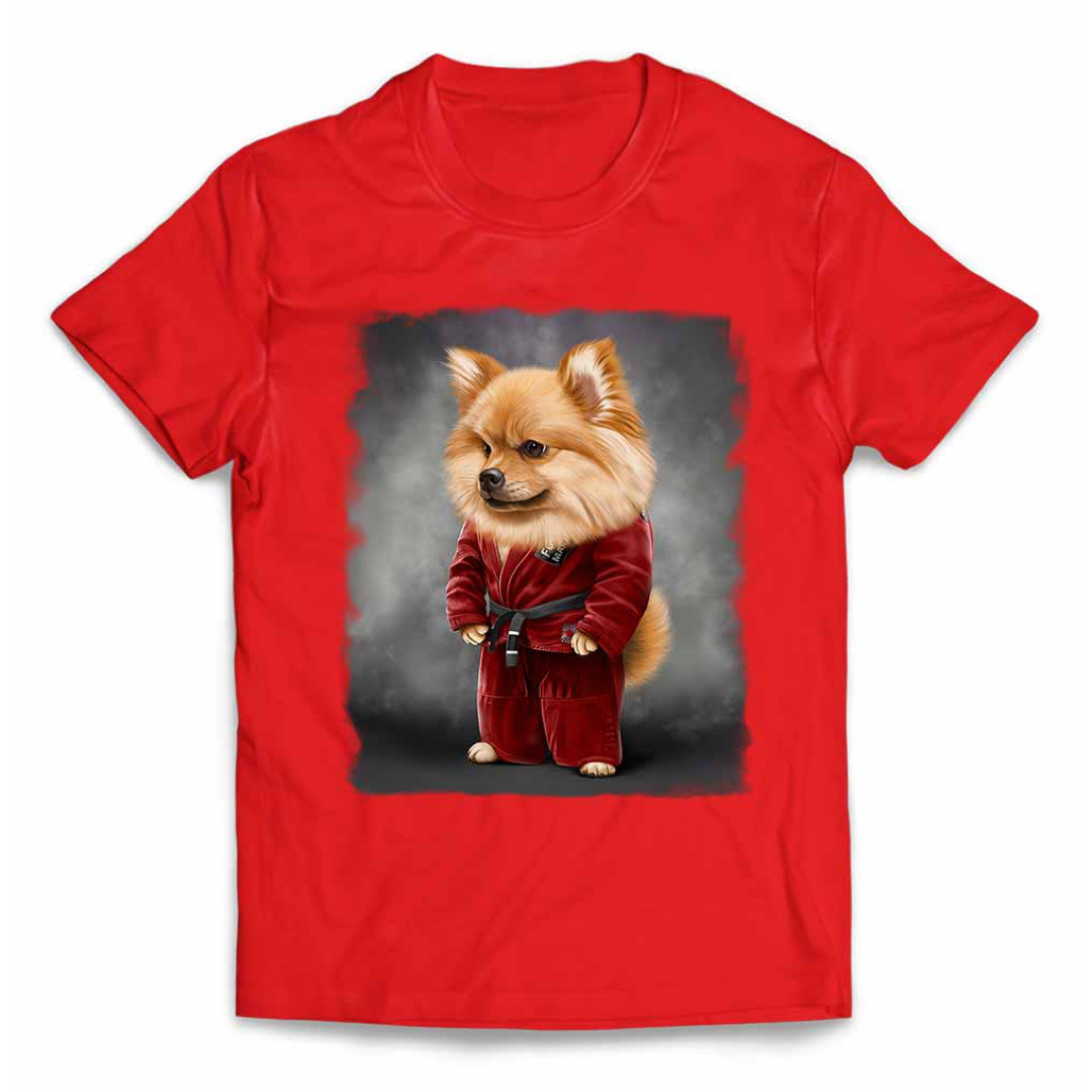 オレンジ ポメラニアン いぬ 犬 柔道 柔道着 空手 筋トレ Tシャツ 半袖 メンズのトップス(Tシャツ/カットソー(半袖/袖なし))の商品写真