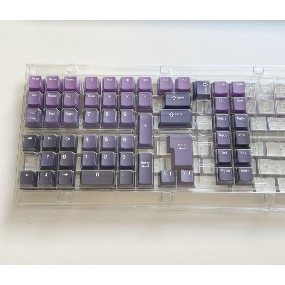 キーキャップ 132キー XVX 紫 Cherry プロファイル PBT スマホ/家電/カメラのPC/タブレット(PC周辺機器)の商品写真