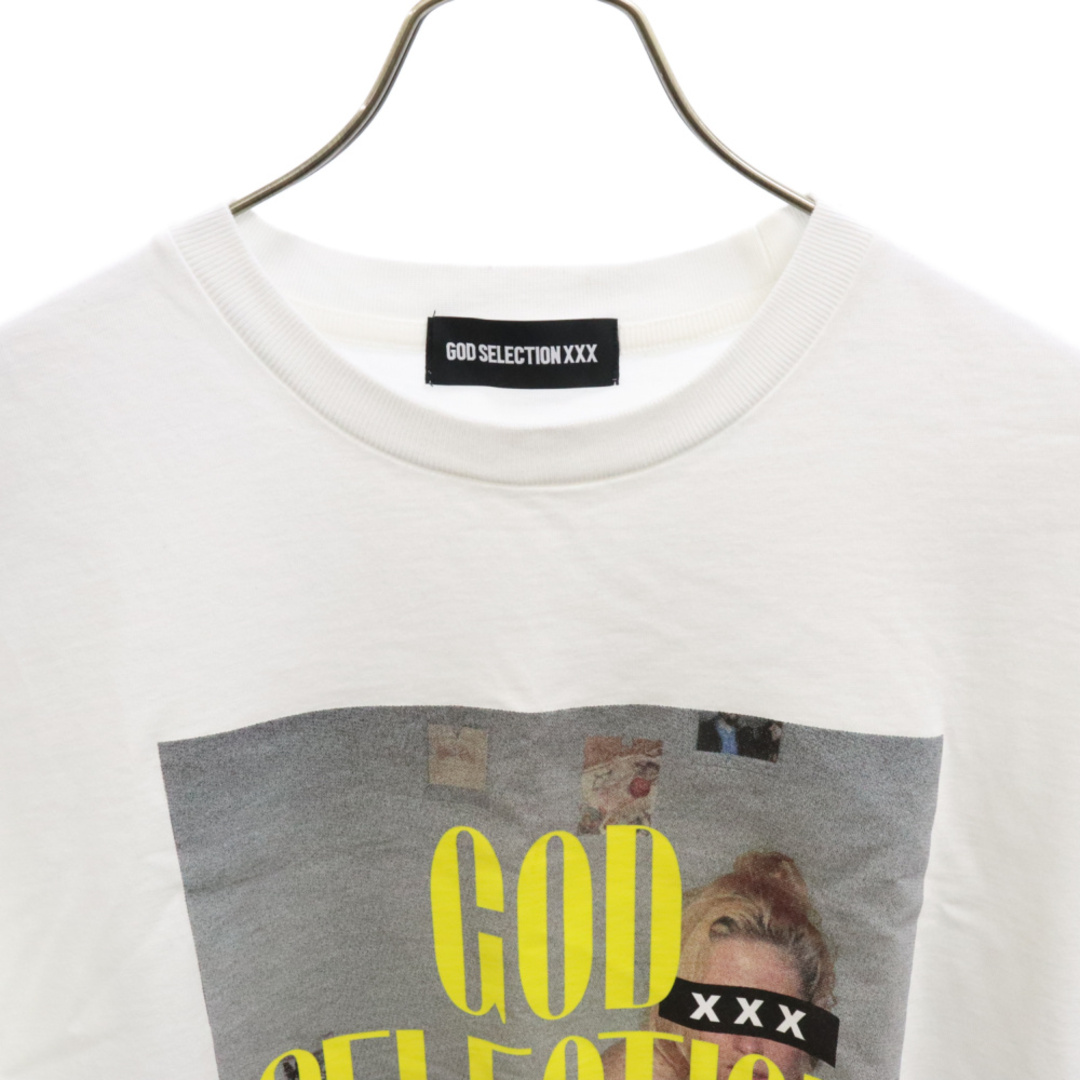 GOD SELECTION XXX(ゴッドセレクショントリプルエックス)のGOD SELECTION XXX ゴッドセレクショントリプルエックス 23SS フロントフォトデザインロゴ半袖Tシャツ ホワイト GX-S23-ST-22 メンズのトップス(Tシャツ/カットソー(半袖/袖なし))の商品写真