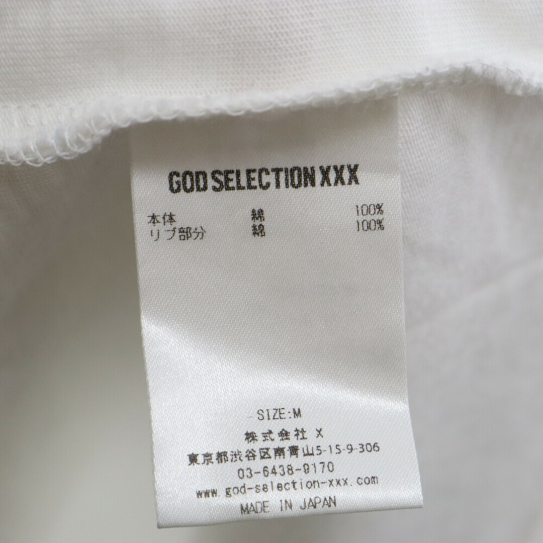 GOD SELECTION XXX(ゴッドセレクショントリプルエックス)のGOD SELECTION XXX ゴッドセレクショントリプルエックス 23SS フロントフォトデザインロゴ半袖Tシャツ ホワイト GX-S23-ST-22 メンズのトップス(Tシャツ/カットソー(半袖/袖なし))の商品写真