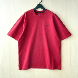 リーボック　肉厚Tシャツ　ワンポイント　刺繍ロゴ　赤系