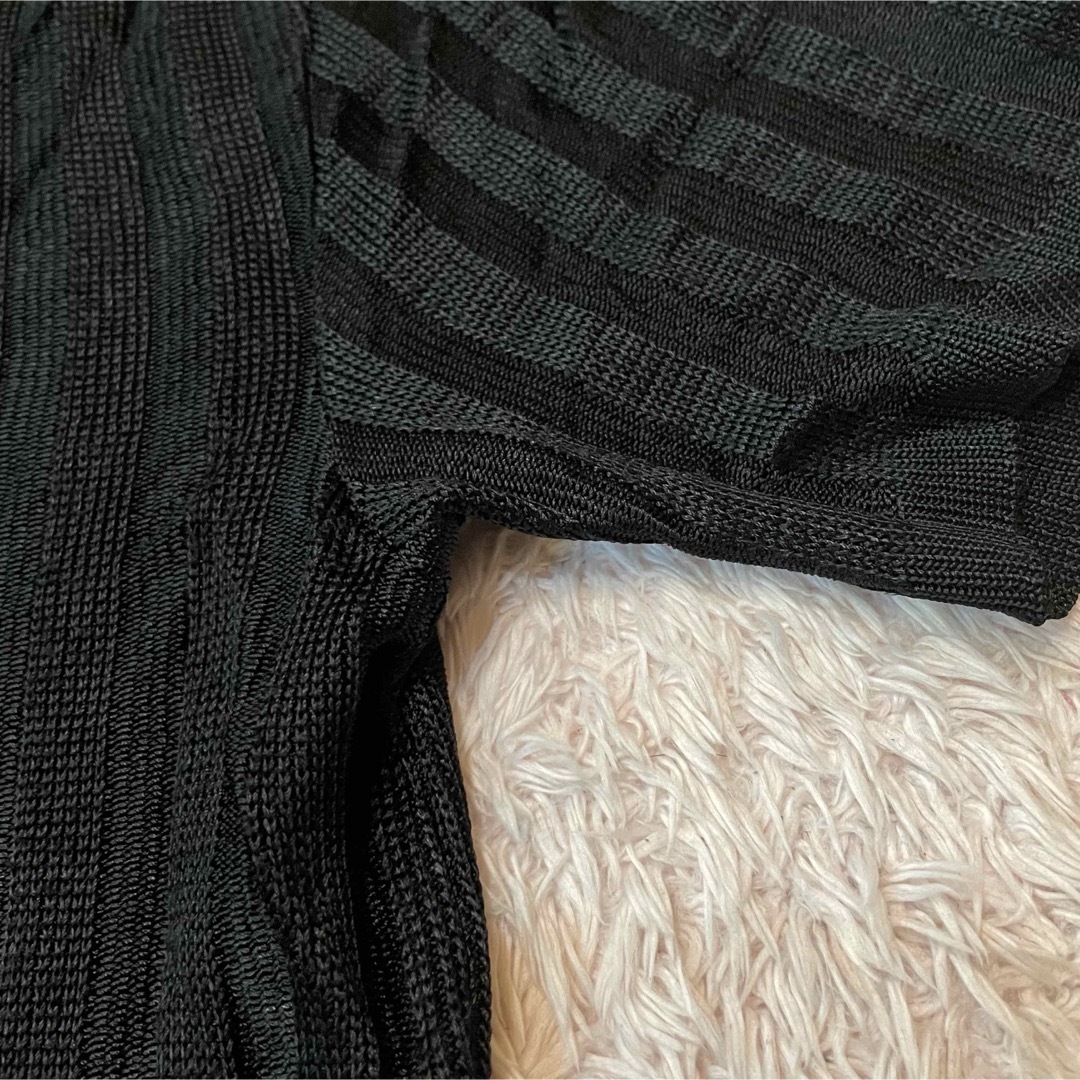 バレンザポースポーツ　レーヨンニット　半袖　涼しい　黒 レディースのトップス(ニット/セーター)の商品写真