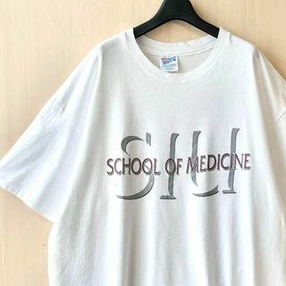 Hanes - 90s USA製古着　ヴィンテージ　ヘインズ　ビーフィ　ロゴTシャツ　医療系大学