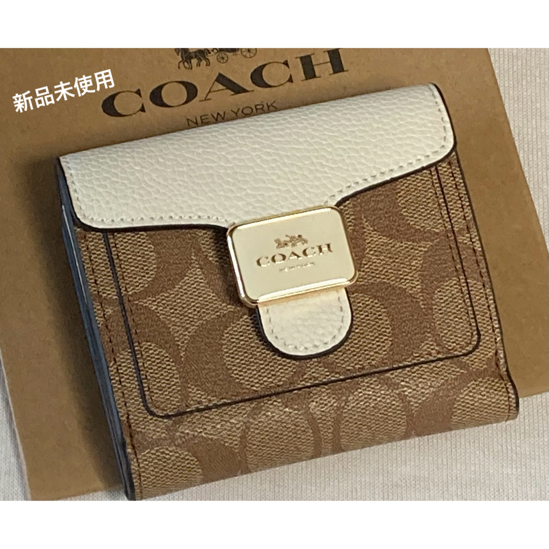 COACH(コーチ)の新品　COACH コーチ　二つ折り財布　コンパクト財布　シグネチャー レディースのファッション小物(財布)の商品写真