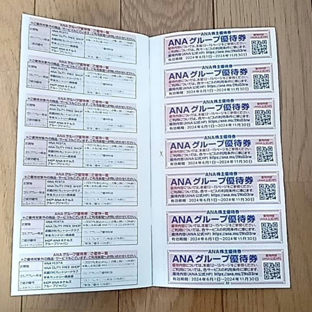 ANA(全日本空輸)(エーエヌエー(ゼンニッポンクウユ))のANA グループ優待券（4枚）&　小冊子 チケットの優待券/割引券(その他)の商品写真