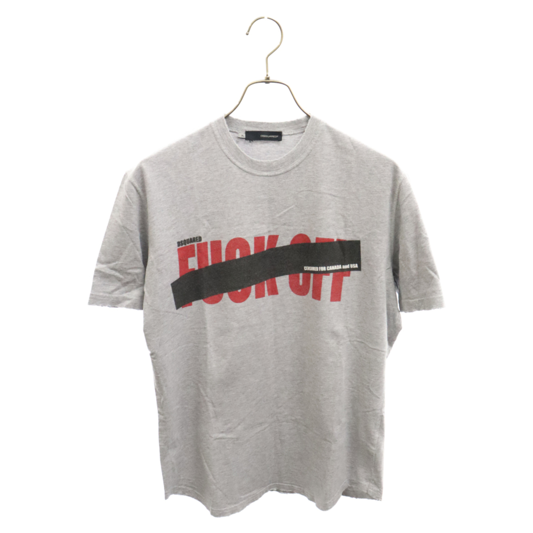 DSQUARED2(ディースクエアード)のDSQUARED2 ディースクエアード 07SS FUCKOUTフロントプリントクルーネック半袖Tシャツ グレー 71XM351 メンズのトップス(Tシャツ/カットソー(半袖/袖なし))の商品写真