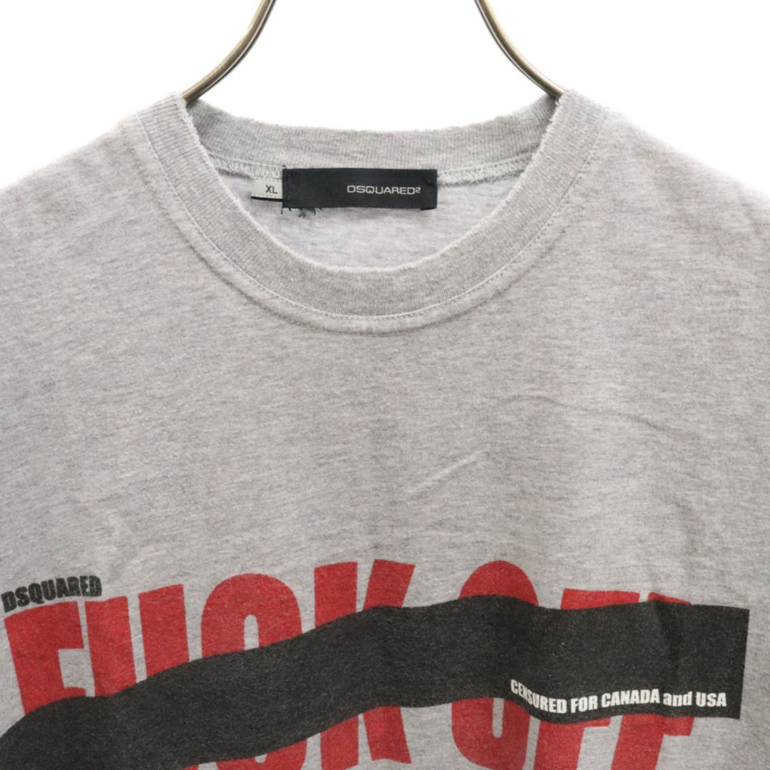 DSQUARED2(ディースクエアード)のDSQUARED2 ディースクエアード 07SS FUCKOUTフロントプリントクルーネック半袖Tシャツ グレー 71XM351 メンズのトップス(Tシャツ/カットソー(半袖/袖なし))の商品写真