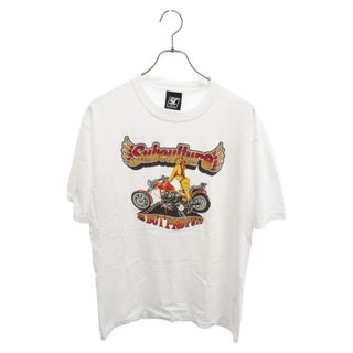 SUBCULTURE サブカルチャー Bike Girl T-Shirt バイクガール プリント 半袖カットソー Tシャツ ホワイト(Tシャツ/カットソー(半袖/袖なし))