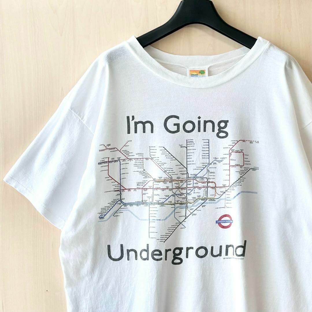 VINTAGE(ヴィンテージ)の80s 90s UK製古着　ヴィンテージ　Tシャツ　グラフィック　地下鉄路線図 メンズのトップス(Tシャツ/カットソー(半袖/袖なし))の商品写真