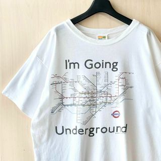 ヴィンテージ(VINTAGE)の80s 90s UK製古着　ヴィンテージ　Tシャツ　グラフィック　地下鉄路線図(Tシャツ/カットソー(半袖/袖なし))