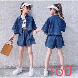 KSFA062キッズ 子供服 トップス+ショートパンツ 2点セット 女の子 春夏(ジャケット/上着)