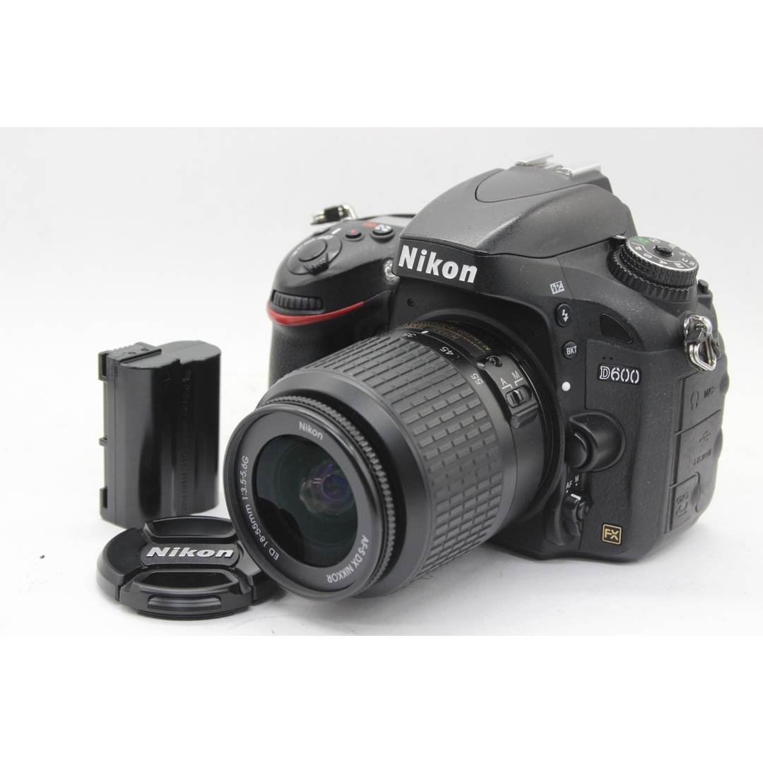 【返品保証】 ニコン Nikon D600 FX AF-S DX Nikkor ED 18-55mm F3.5-5.6 G バッテリー付き デジタル一眼 ボディレンズセット  s9891 スマホ/家電/カメラのカメラ(デジタル一眼)の商品写真